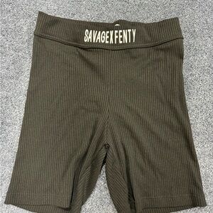 Savage X Fenty Black Ribbed Bike Shorts